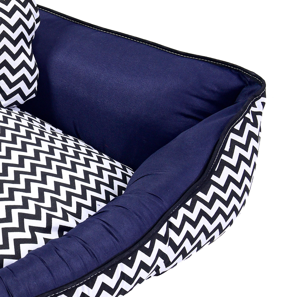 Cama Pet Média 60cm x 60cm x 20cm Criative Azul Com Almofada Decorativa