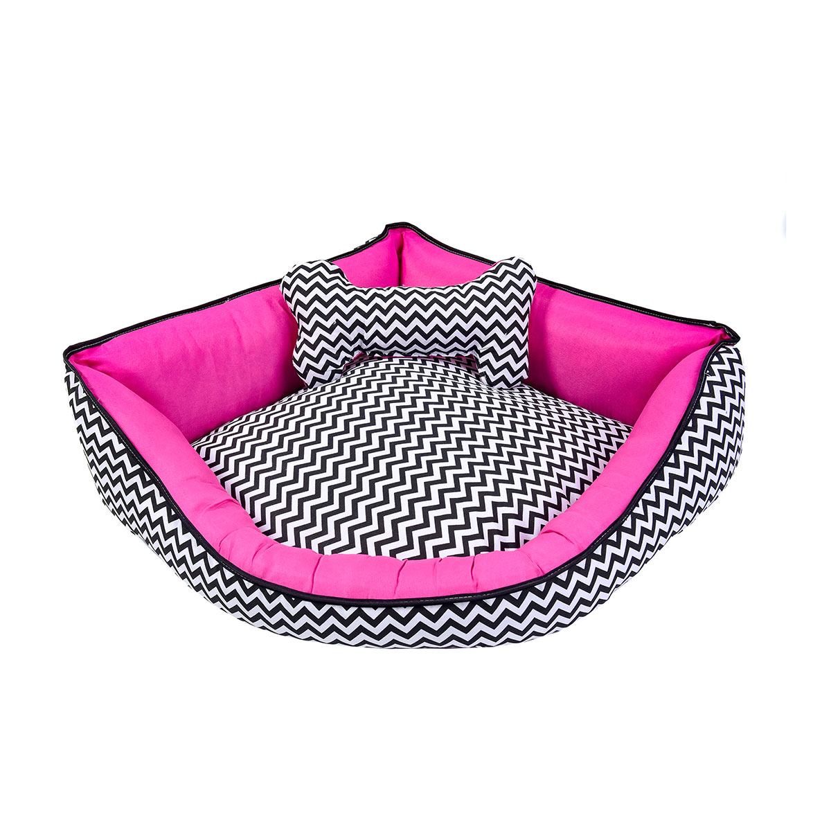 Cama Pet Média 60cm x 60cm x 20cm Criative Pink Com Almofada Decorativa