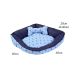 Cama Pet Média Luna Top 60cm x 60cm x 20cm Realeza Azul Com Almofada Decorativa