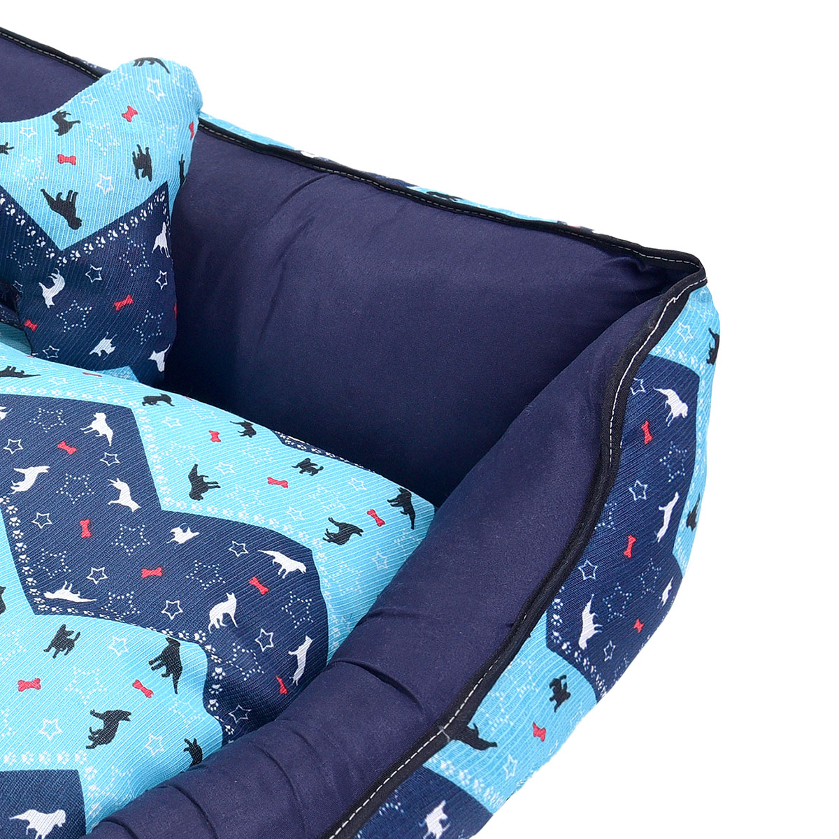 Cama Pet Média Pop 60cm x 60cm x 20cm Turquesa Com Almofada Decorativa
