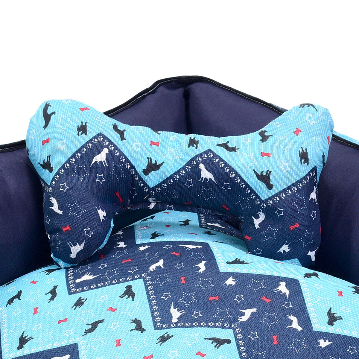 Cama Pet Média Pop 60cm x 60cm x 20cm Turquesa Com Almofada Decorativa