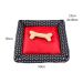 Cama Pet Média Simples Pop 50cm x 50cm x 15cm Preto e Vermelho Com Almofada Decorativa