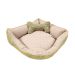 Cama Pet Médio Impermeável 60cm x 60cm x 20cm Avelã Claro Com Almofada Decorativa