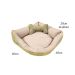 Cama Pet Médio Impermeável 60cm x 60cm x 20cm Avelã Claro Com Almofada Decorativa