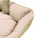 Cama Pet Médio Impermeável 60cm x 60cm x 20cm Avelã Claro Com Almofada Decorativa