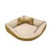 Cama Pet Médio Impermeável 60cm x 60cm x 20cm Avelã Escuro Com Almofada Decorativa