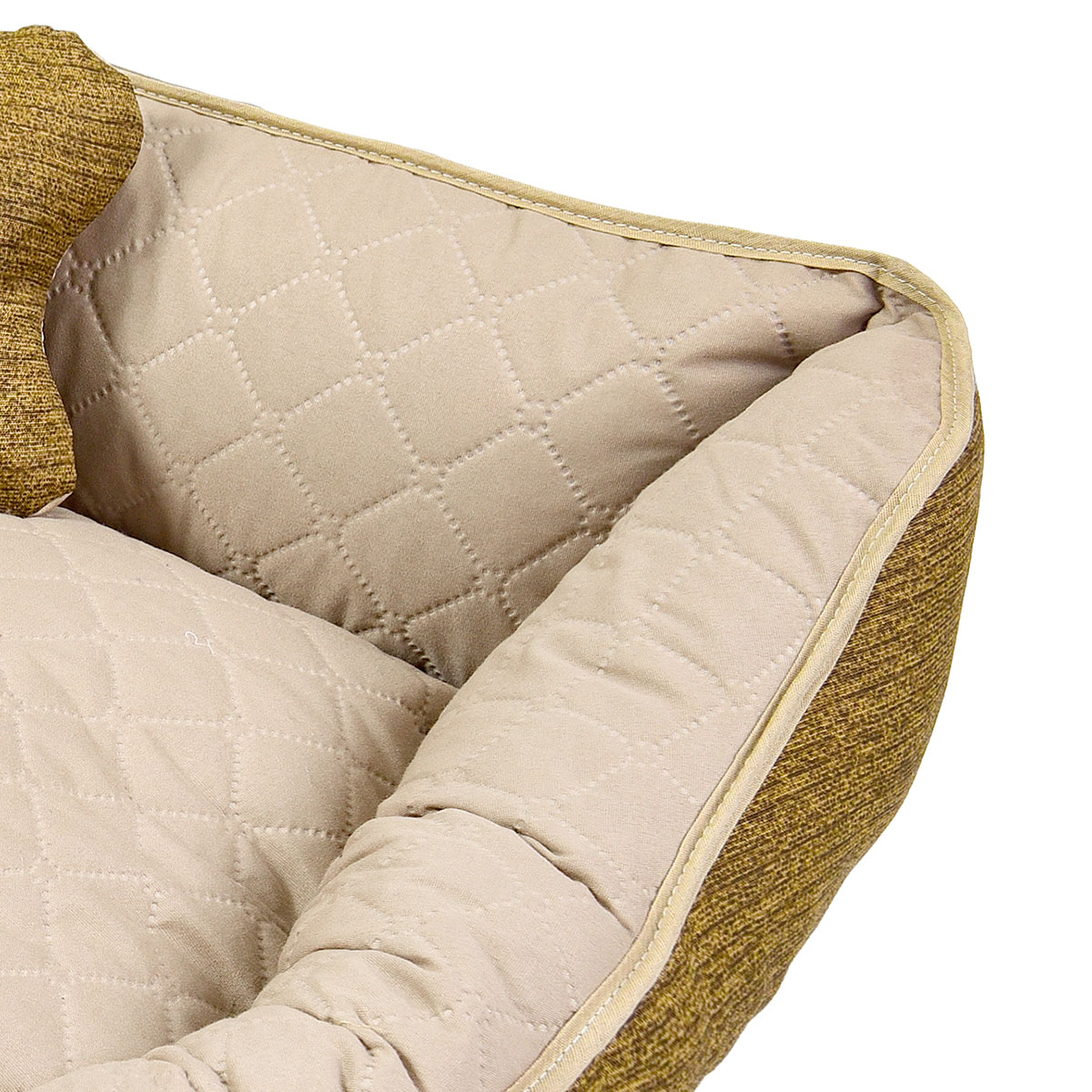 Cama Pet Médio Impermeável 60cm x 60cm x 20cm Avelã Escuro Com Almofada Decorativa