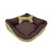 Cama Pet Médio Impermeável 60cm x 60cm x 20cm Marrom Claro Com Almofada Decorativa