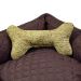 Cama Pet Médio Impermeável 60cm x 60cm x 20cm Marrom Claro Com Almofada Decorativa
