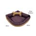 Cama Pet Médio Impermeável 60cm x 60cm x 20cm Marrom Escuro Com Almofada Decorativa