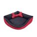 Cama Pet Médio Impermeável 60cm x 60cm x 20cm Vermelha Com Almofada Decorativa
