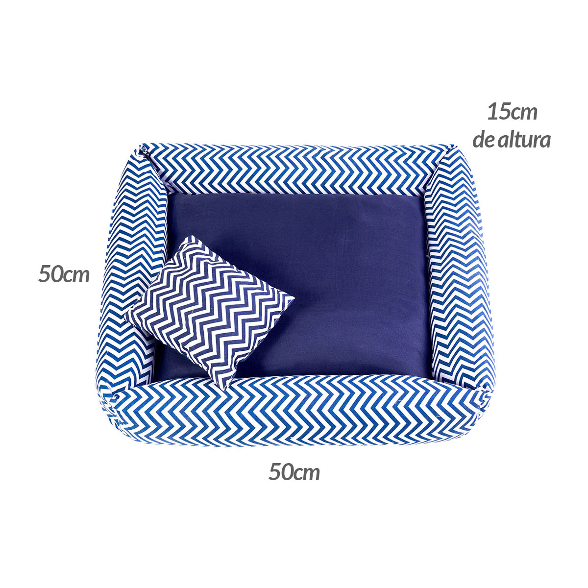 Cama Pet Médio Simples Top 50cm x 50cm x 15cm Criative Azul Com Almofada Decorativa