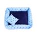 Cama Pet Médio Simples Top 50cm x 50cm x 15cm Realeza Azul Com Almofada Decorativa