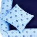 Cama Pet Médio Simples Top 50cm x 50cm x 15cm Realeza Azul Com Almofada Decorativa