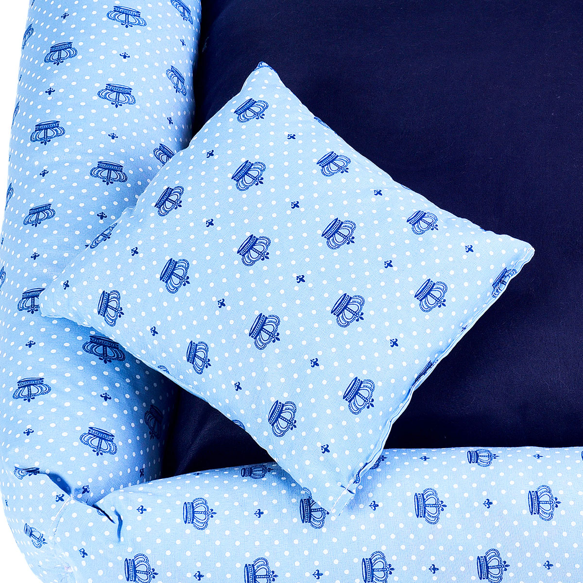 Cama Pet Médio Simples Top 50cm x 50cm x 15cm Realeza Azul Com Almofada Decorativa