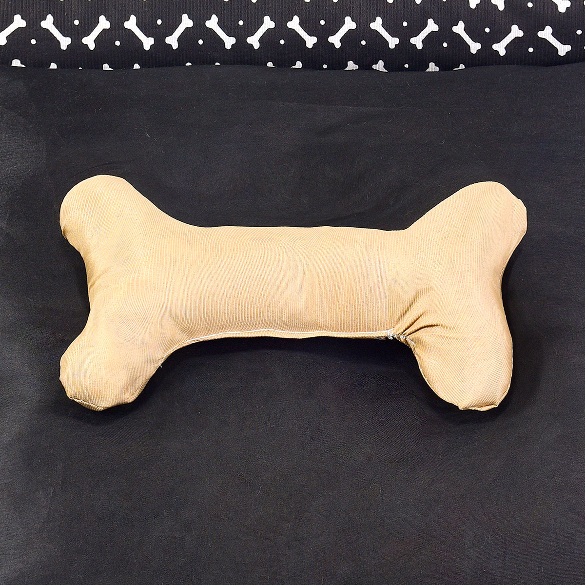 Cama Pet Pequena Simples Pop 40cm x 40cm x 15cm Preta Com Almofada Decorativa