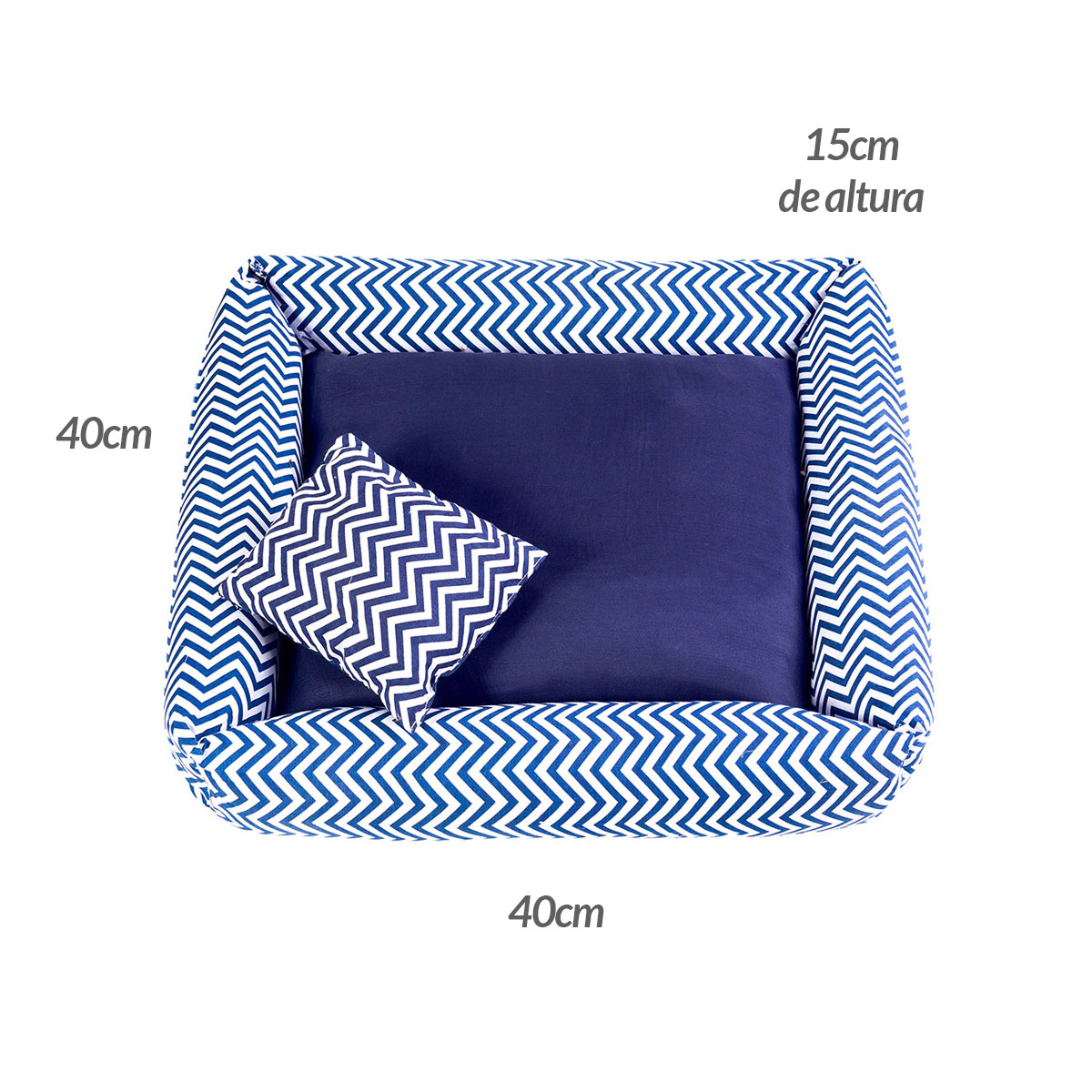 Cama Pet Pequena Simples Top 40cm x 40cm x 15cm Criative Azul Com Almofada Decorativa