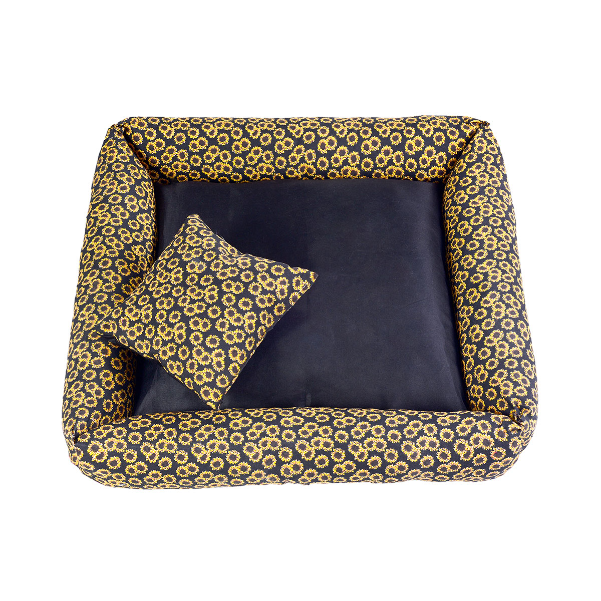 Cama Pet Pequena Simples Top 40cm x 40cm x 15cm Girassol Com Almofada Decorativa