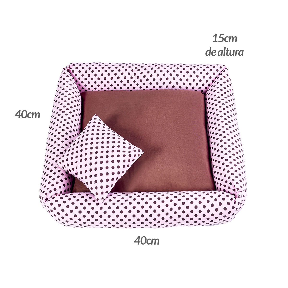 Cama Pet Pequena Top 40cm x 40cm x 15cm Lulu Com Almofada Decorativa