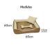 Cama para Pet Grande 70cm x 70cm Gorgurinho com Almofada Ossinho e Quadrada