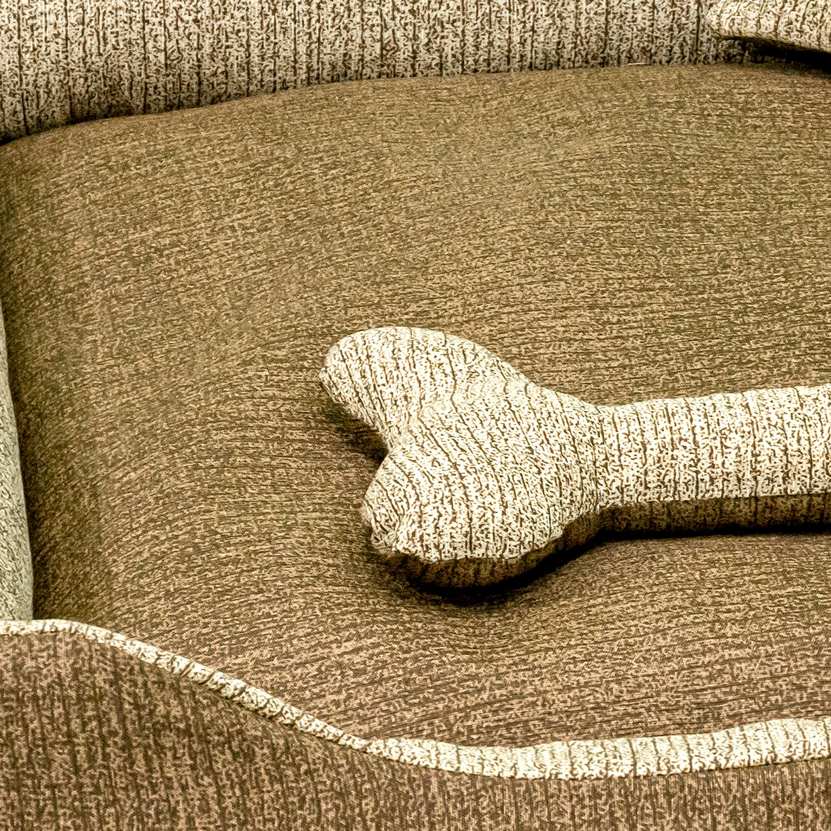 Cama para Pet Grande 70cm x 70cm Gorgurinho com Almofada Ossinho e Quadrada
