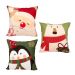 Capa Almofada Natal 3 Unidades Tecido Suede Estampado 40cm x 40cm