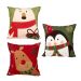 Capa Almofada Natal Estampada Decorativa Tecido Suede 40cm x 40cm 3 Unidades