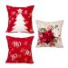 Capa Almofada Natal Estampada Tecido Suede 3 Unidades 40cm x 40cm