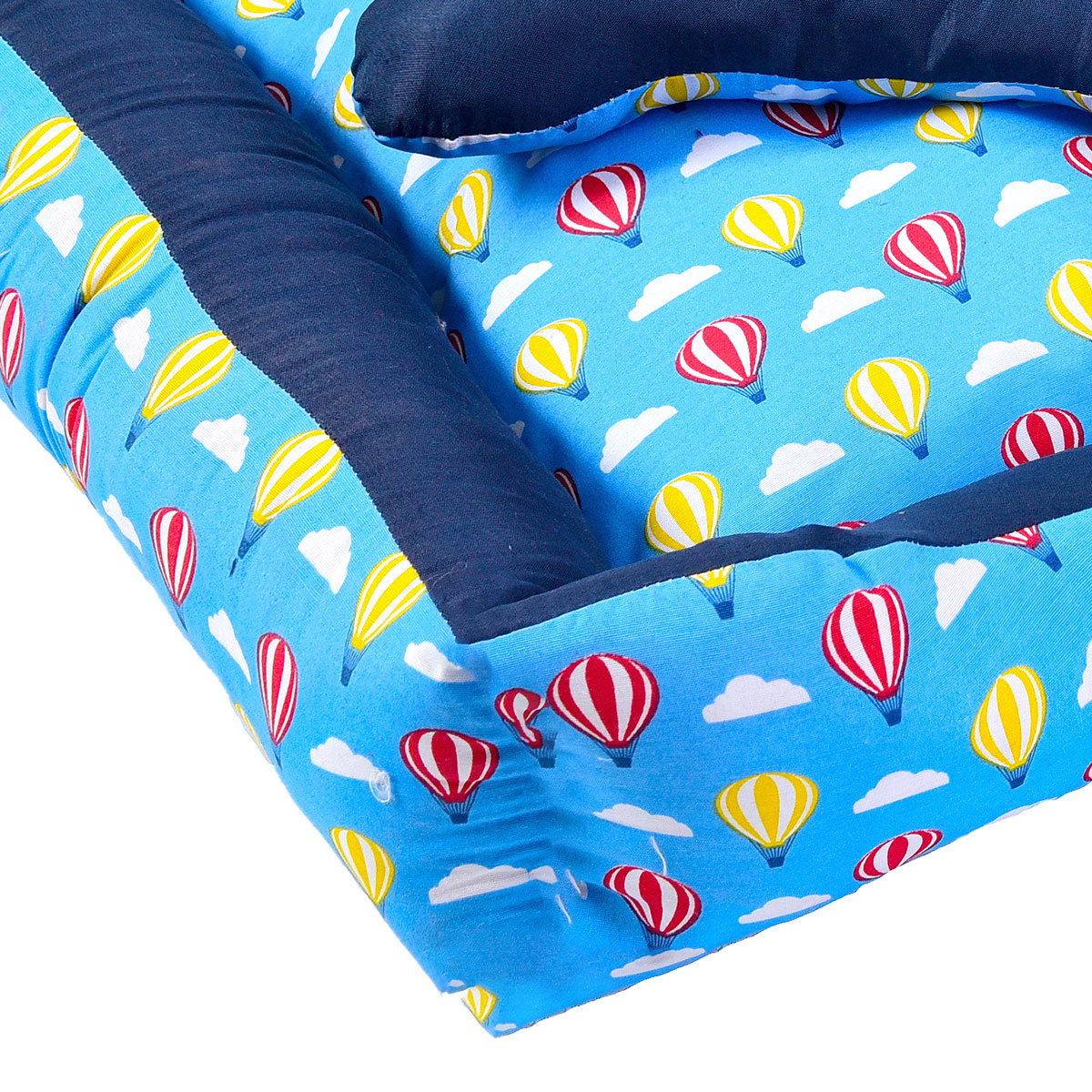 Capa Pet Grande Azul Estampada 60cm x 60cm x 15cm de Altura com 2 Almofadas Decorativas