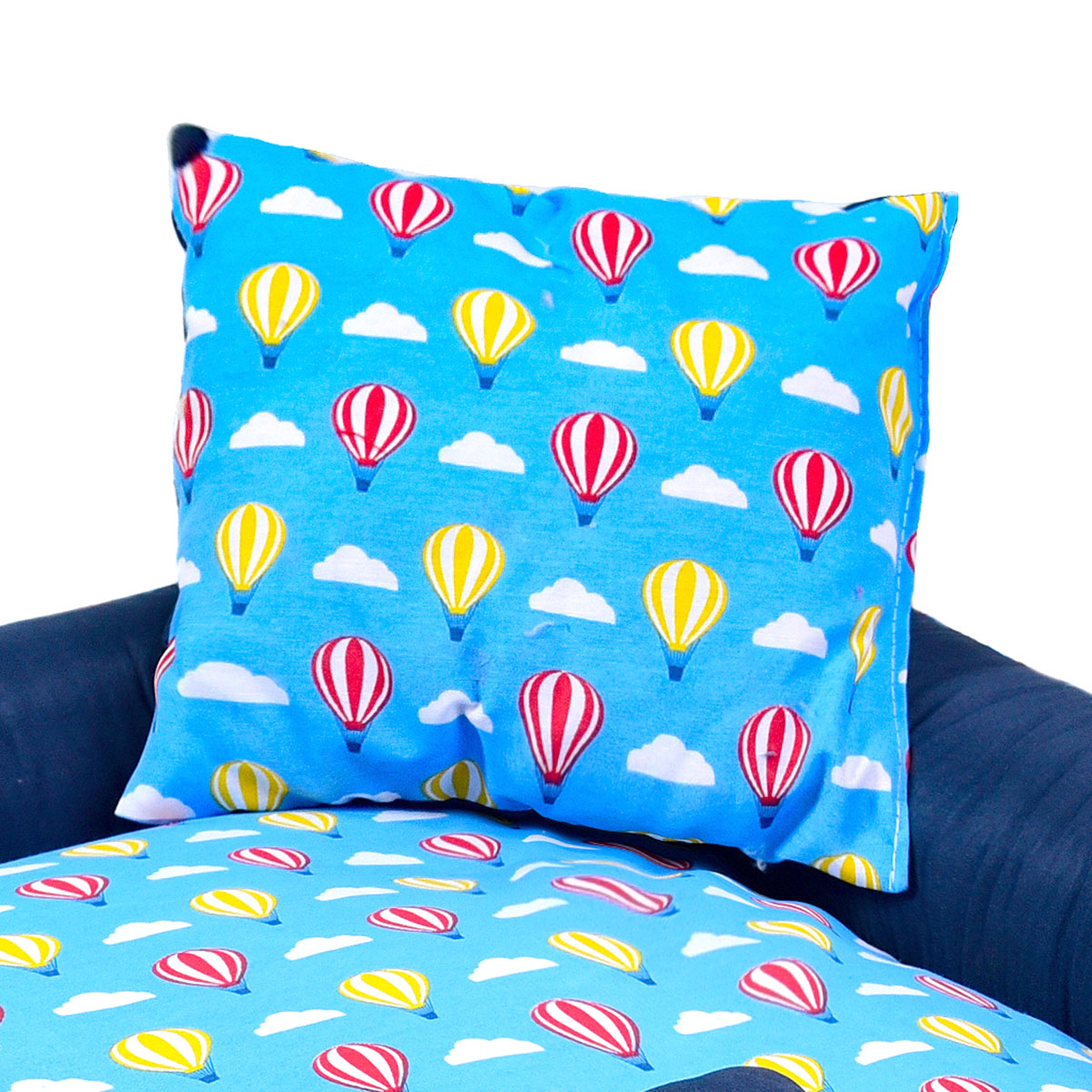 Capa Pet Grande Azul Estampada 60cm x 60cm x 15cm de Altura com 2 Almofadas Decorativas