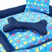 Capa Pet Grande Azul Estampada 60cm x 60cm x 15cm de Altura com 2 Almofadas Decorativas