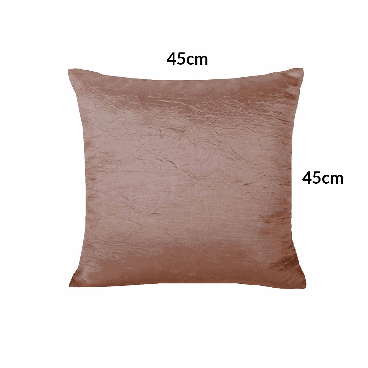 Capa de Almofada Cetim Amassadinho Avelã 45cm x 45cm com zíper