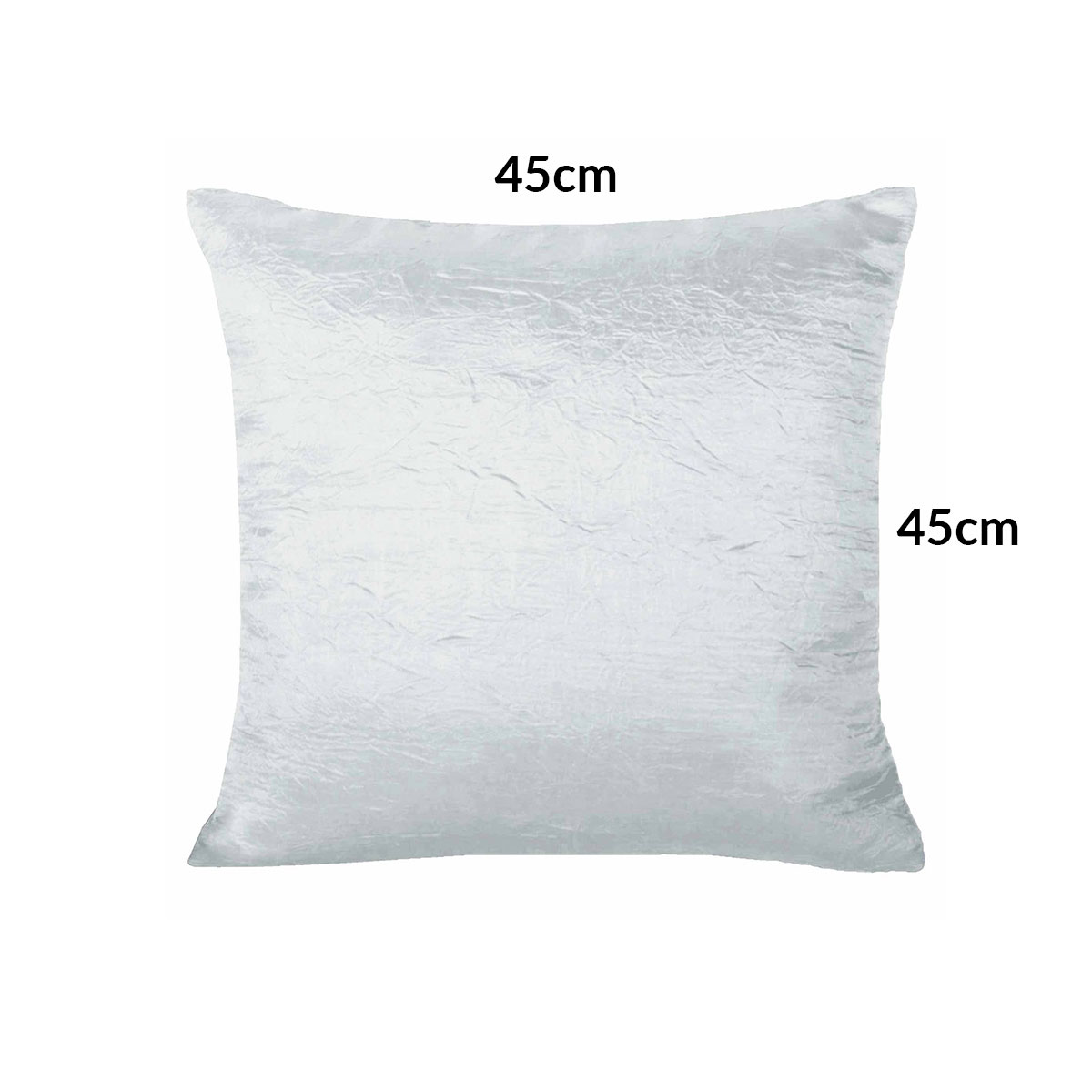 Capa de Almofada Cetim Amassadinho Branca 45cm x 45cm c/ zíper