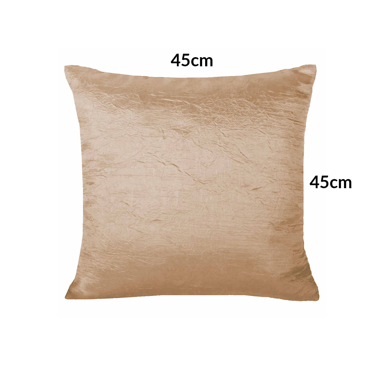 Capa de Almofada Cetim Amassadinho Dourada 45cm x 45cm