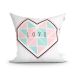 Capa de Almofada Love Branca Estampada Decorativa 45cm x 45cm com Zíper Tecido Microfibra