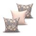Capa para Almofada Grande Decorativa Estampada Marrom 60cm x 60cm 3 Unidades com zíper
