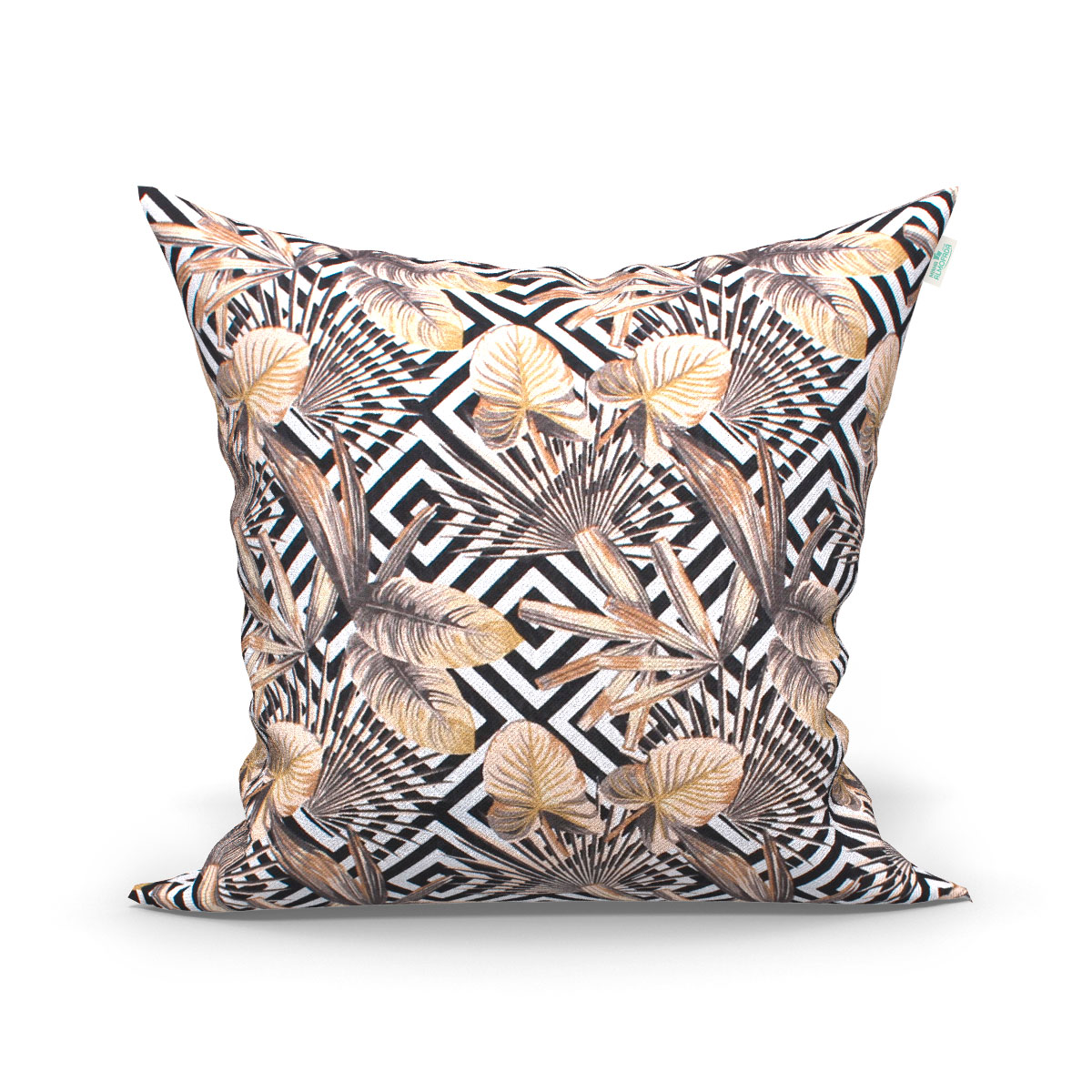 Capa para Almofada Grande Decorativa Estampada Marrom 60cm x 60cm 3 Unidades com zíper