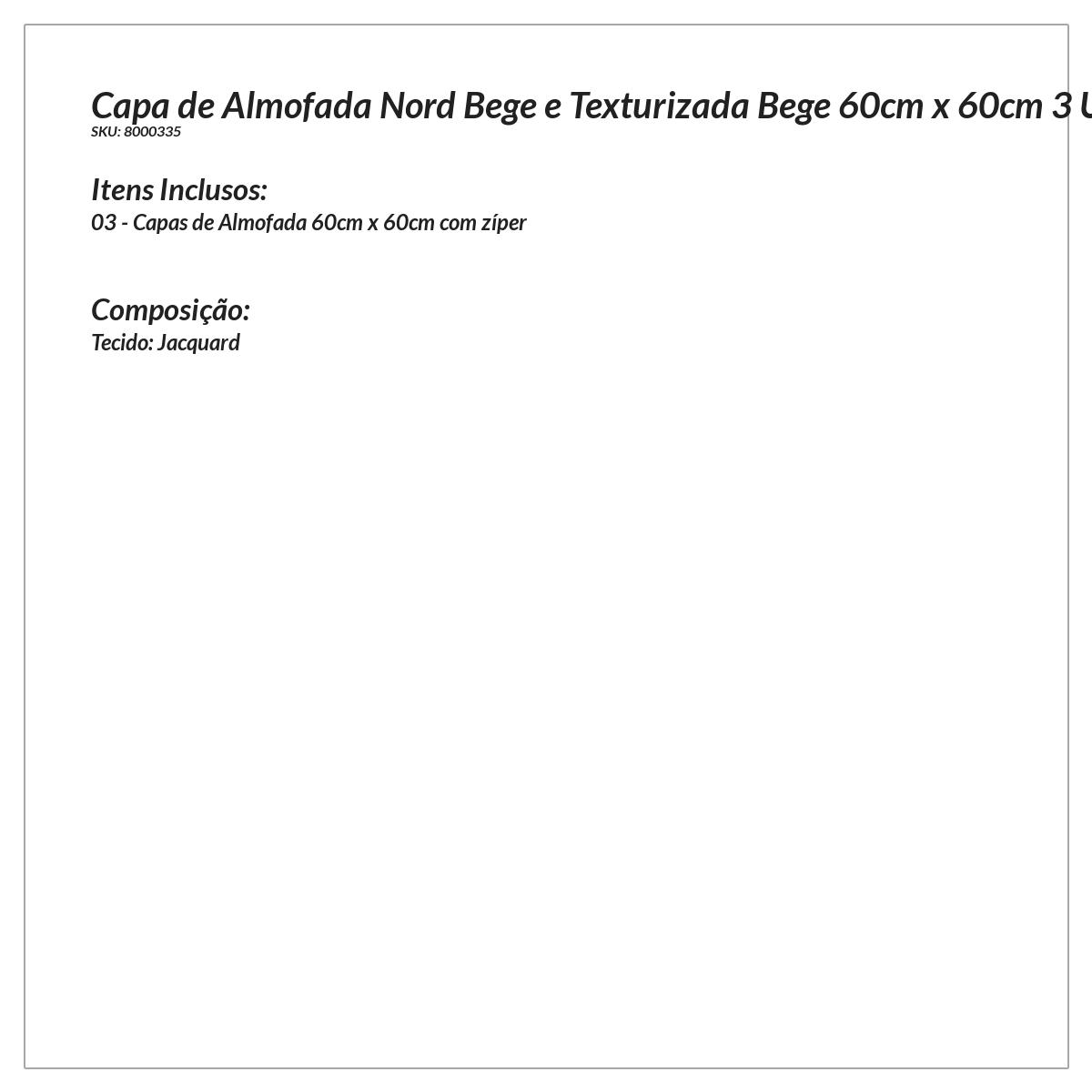 Capa para Almofada Grande Decorativa Estampada Marrom 60cm x 60cm 3 Unidades com zíper