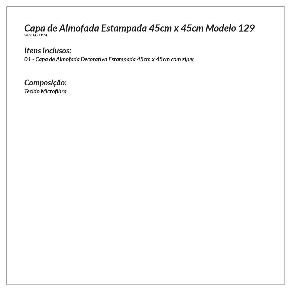 Capa para Almofada Preta Estampada 45cm x 45cm Hello com Zíper Decorativa