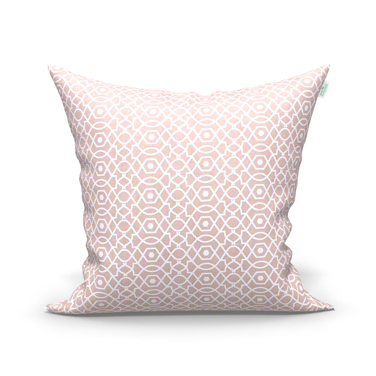 Capa para Almofada bege Ingelsa Grande Tecido Jacquard 60cm x 60cm com zíper