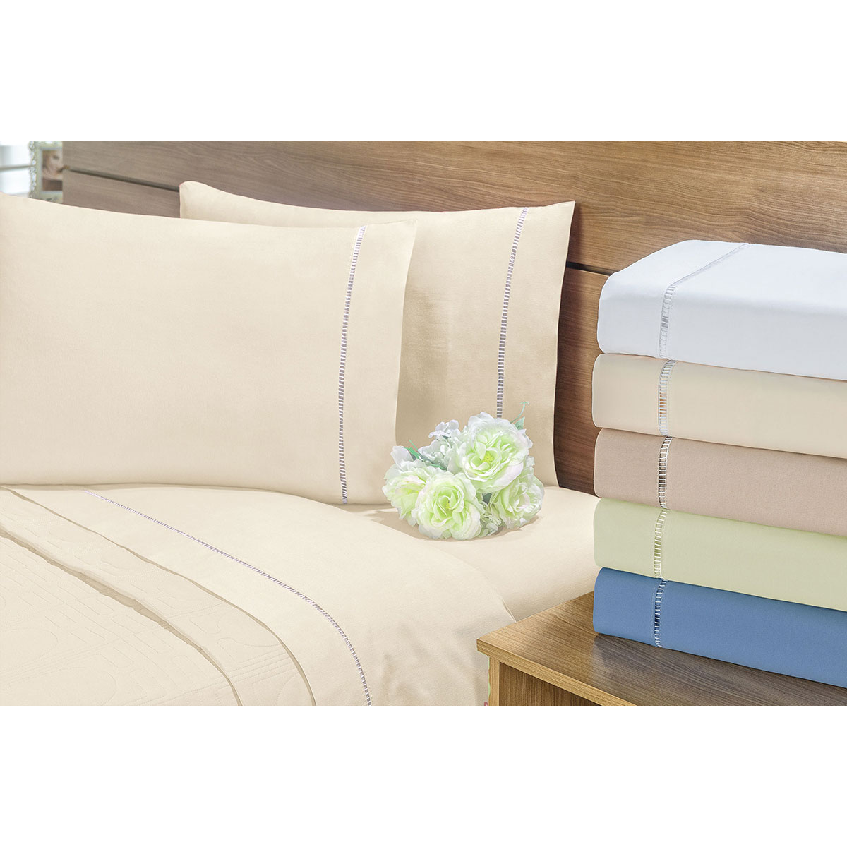 Coberdrom Sherpa Pele de Carneiro Queen Dupla Face Sherpa / Soft Azul Marinho + Jogo de Cama - 4 Peças