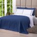 Cobre Leito Azul Marinho Queen Size Dupla Face Micropercal 3 Peças com Porta Travesseiro