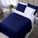 Cobre Leito Azul Marinho Queen Size Dupla Face Micropercal 3 Peças com Porta Travesseiro