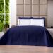 Cobre Leito Azul Marinho Queen Size Dupla Face Micropercal 3 Peças com Porta Travesseiro