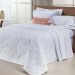 Cobre Leito Bordado King Size Branco Micro Percal Peletizado 400 Fios + Jogo de Cama - 7 Peças