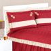 Cobre Leito Casal Vermelho Colcha Palha 3 Peças 2,60m x 2,40m com Laço Decorativo
