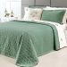 Cobre Leito Clássico King Size Verde Micro Percal Peletizado 200 Fios + Jogo de Cama - 7 Peças