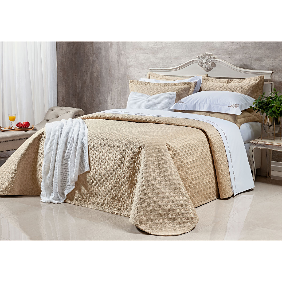 Cobre Leito Clássico Queen Size Cáqui 400 Fios Egípcio 100% Algodão 3 Peças