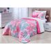 Cobre Leito Infantil Menina Feminino Rosa 200 Fios Micro Percal 3 Peças 2,50m x 1,90m com Porta Travesseiro