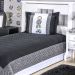 Cobre Leito Infantil Menino 2 Peças Preto Matelado